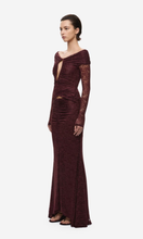 Load image into Gallery viewer, MISHA The Kali Ruffle Lace Maxi Dress in Currant at SAINTE

