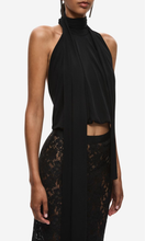 Load image into Gallery viewer, MISHA The Sash Jersey Top in Black at SAINTE
