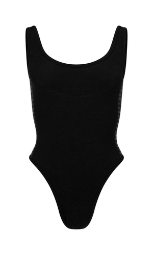 NAGNATA Houndstooth Wool Bodysuit