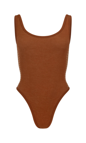 NAGNATA Houndstooth Wool Bodysuit
