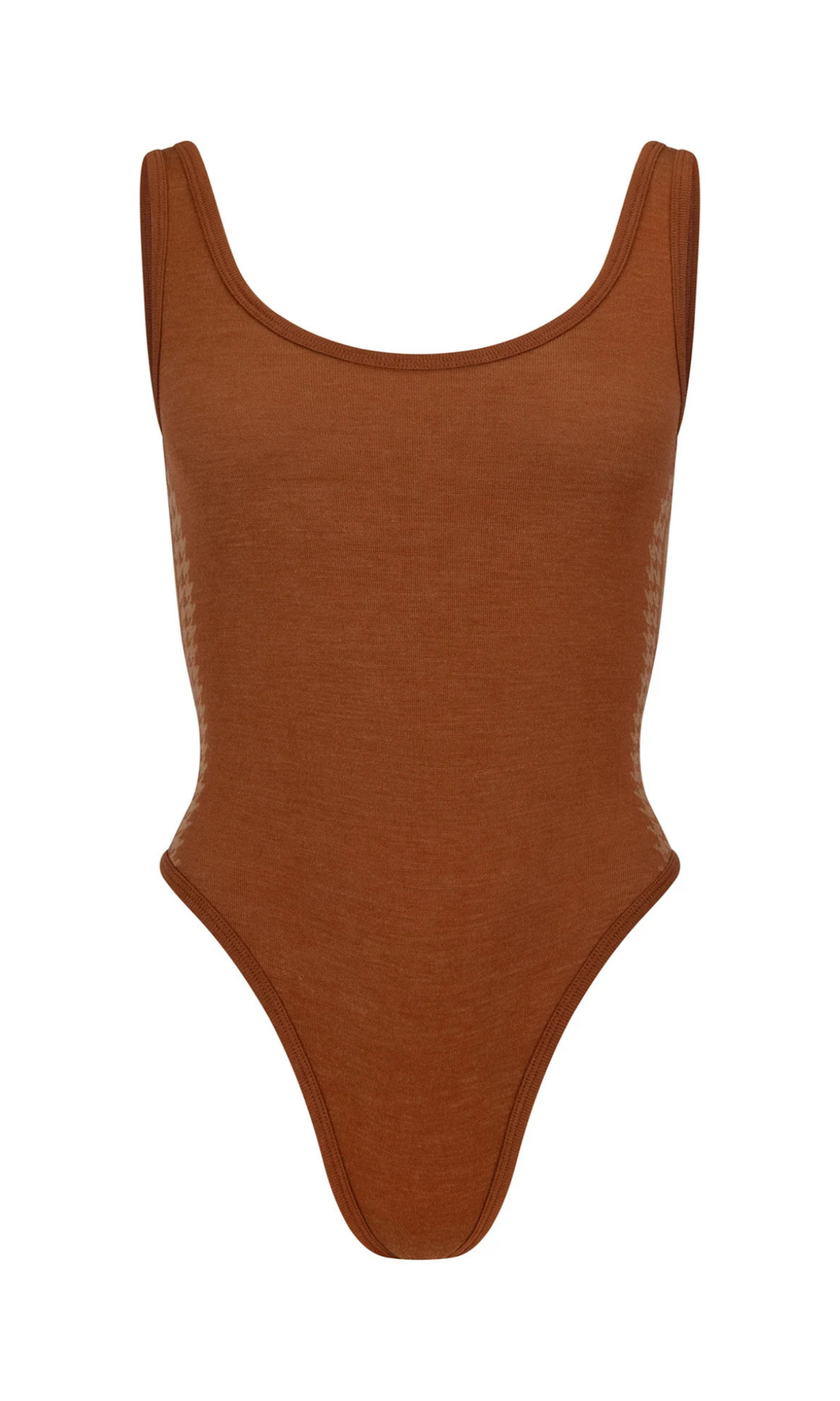 NAGNATA Houndstooth Wool Bodysuit