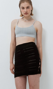 NAGNATA Seda Silk Check Skirt