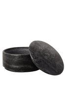 Load image into Gallery viewer, MARBLE Black Round Dish with Lid
