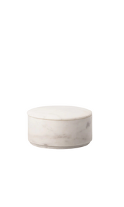 MARBLE | White Round Dish with Lid