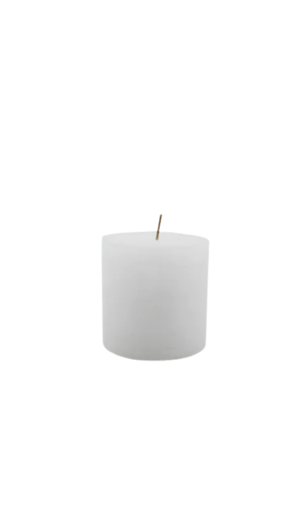 White Italian Unscented Pillar Candle