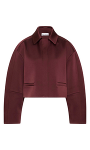 REBECCA VALLANCE Merlot Cropped Jacket