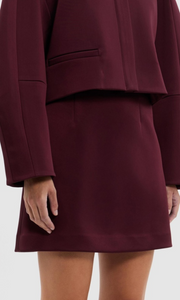 REBECCA VALLANCE Merlot Cropped Jacket