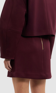 REBECCA VALLANCE Merlot Cropped Jacket