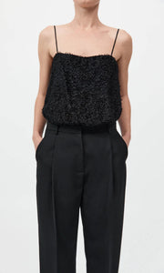 ST. AGNI Feathered Silk Cami