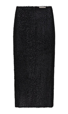 ST. AGNI Feathered Silk Skirt