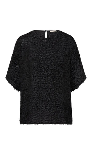 ST. AGNI Feathered Silk Tee