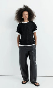 ST. AGNI | Feathered Silk Tee