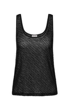 ST. AGNI Glass Beaded Mesh Top