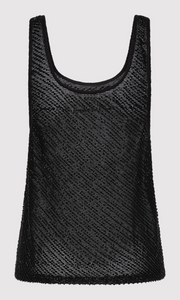 ST. AGNI Glass Beaded Mesh Top