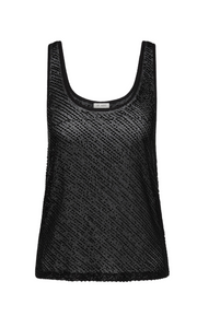 ST. AGNI Glass Beaded Mesh Top