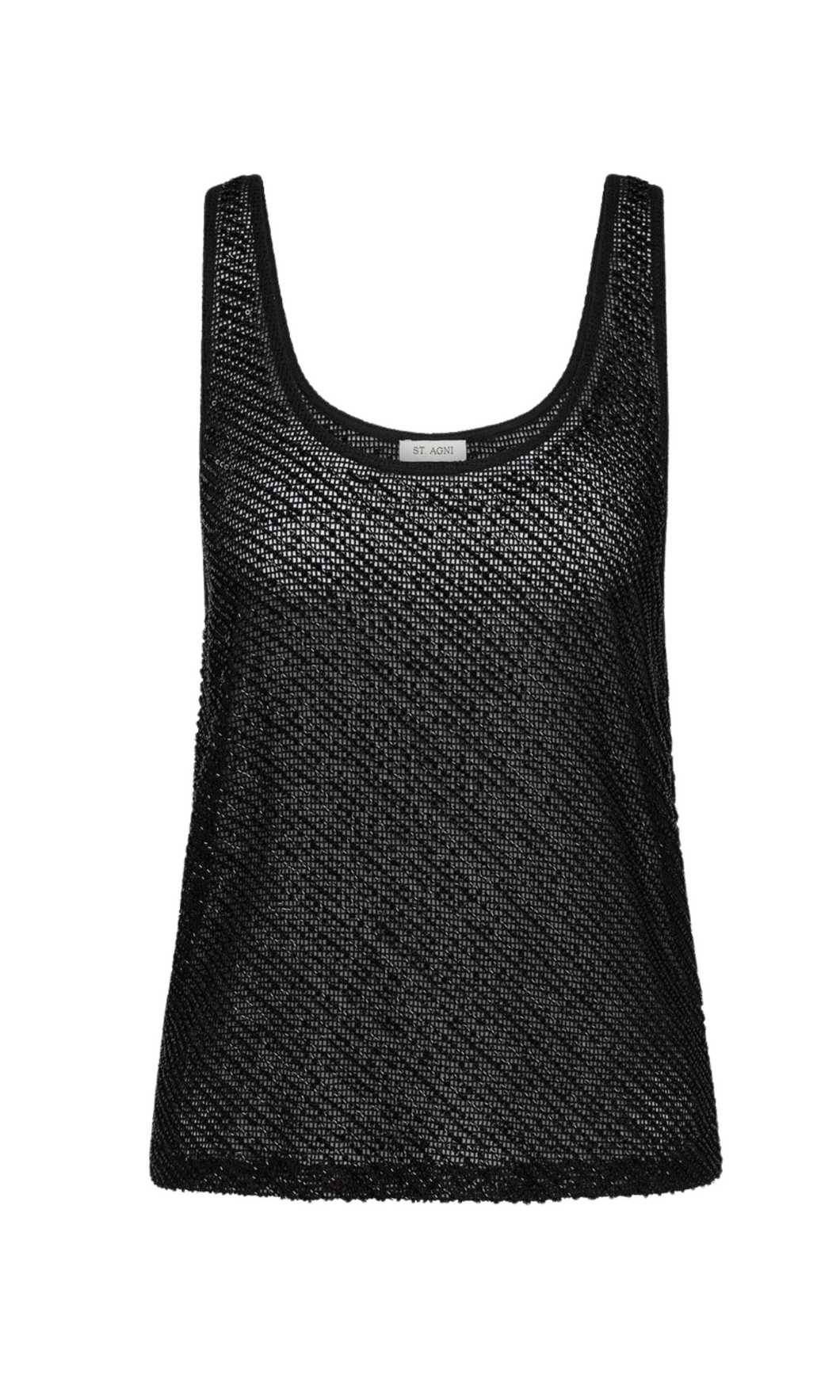 ST. AGNI Glass Beaded Mesh Top