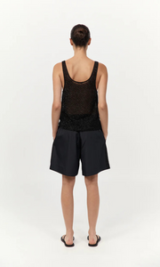 ST. AGNI Glass Beaded Mesh Top