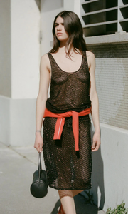 ST. AGNI Glass Beaded Mesh Top