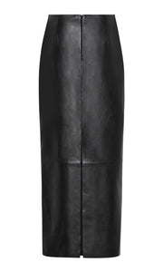 ST. AGNI Leather Column Skirt