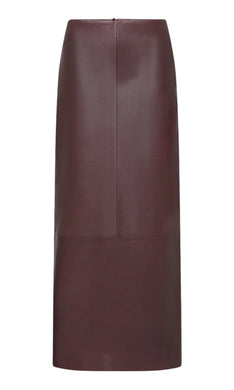 ST. AGNI Leather Column Skirt