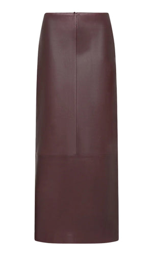 ST. AGNI Leather Column Skirt