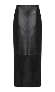 ST. AGNI Leather Column Skirt