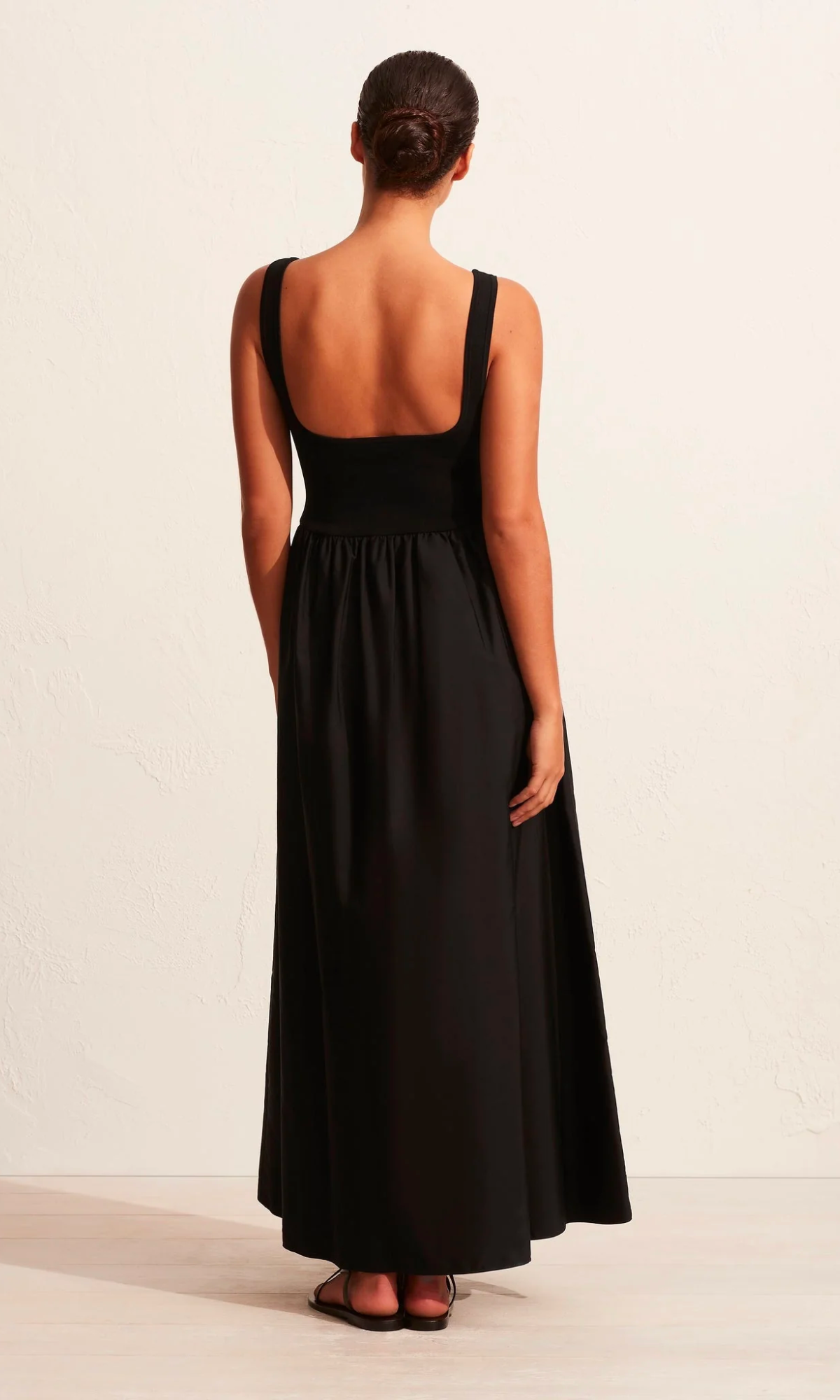 matteau knit and cotton maxi dress Matteau Off- Knit & Cotton Maxi Dress in Black