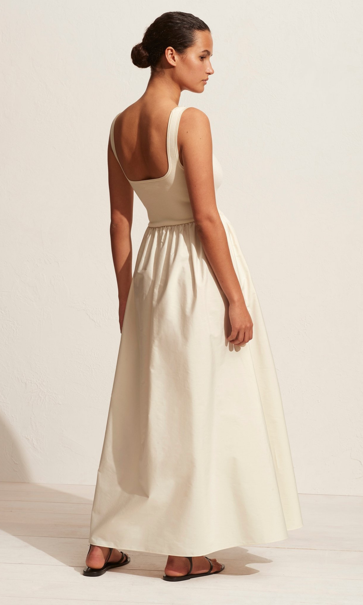 white christmas dresses MATTEAU | The Knit and Cotton Dress | Ecru white christmas dresses MATTEAU | The Knit and Cotton Dress | Ecru